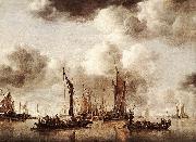 Jan van de Cappelle Dutch Yacht Firing a Salvo oil on canvas